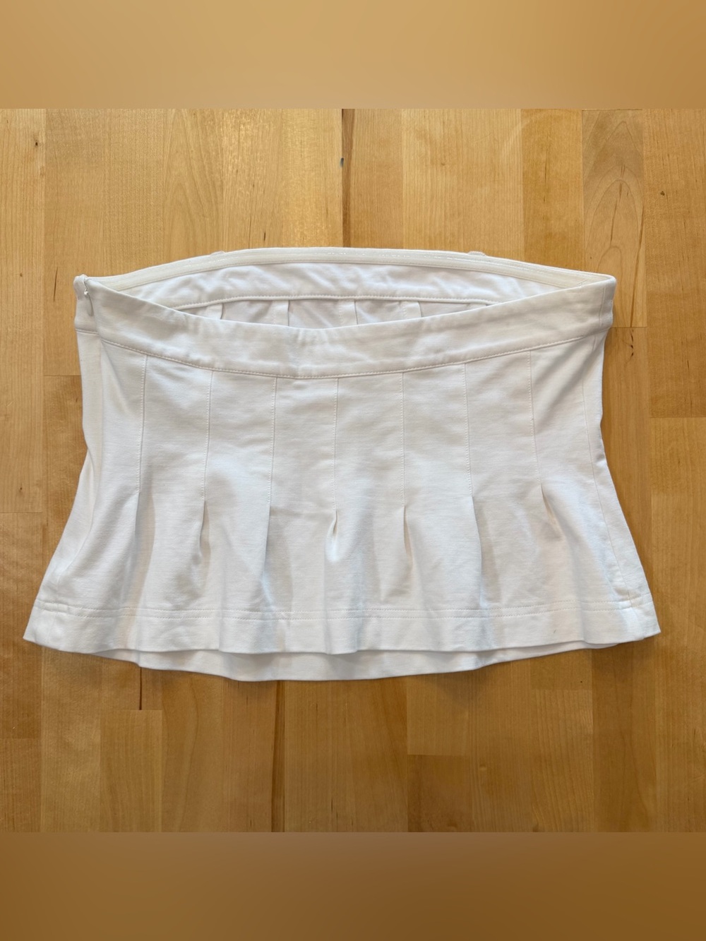 Maeve Anthropologie White Strapless Pleated Tube Top - Picture 2 of 3